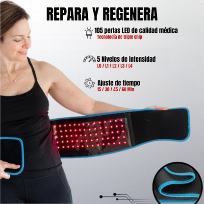 Luminora AuraFLEX Cinturón de Terapia de Luz Roja e Infrarroja